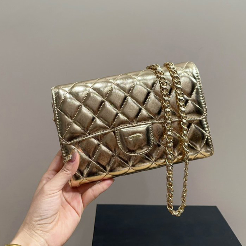 20CM Women Flap Designer Wallet Retro Crossbody Shoulder Bag Gold Silver Hardware Underarm Bag Evening Clutch Zipper Coin Purse Pochet Card Holde-image-959997434