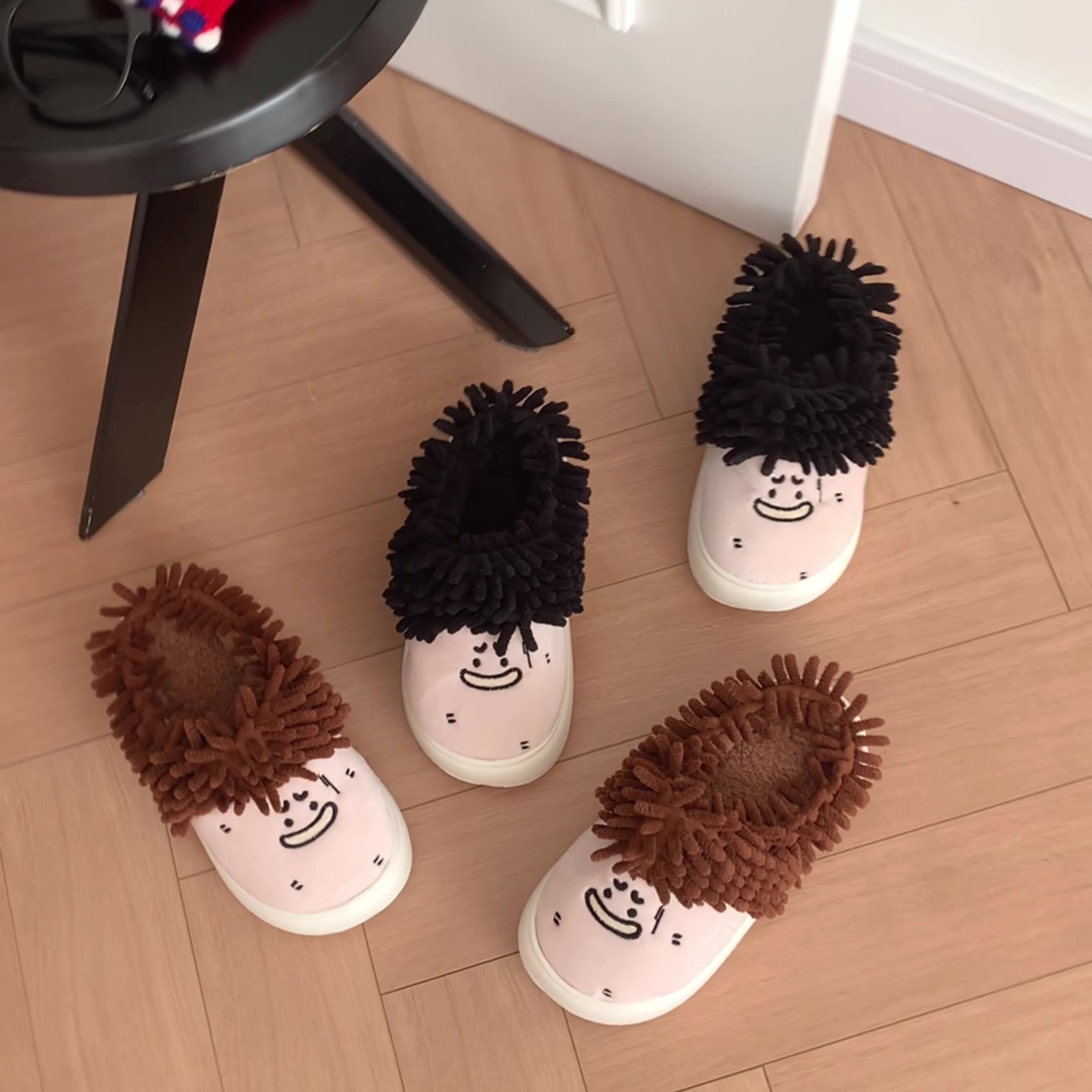 Drôle mignon dessin anippe pantoufle moelleuse pantoufles dames pelues amusant hiver sweet girl à la maison plate-forme de mode décontractée coto