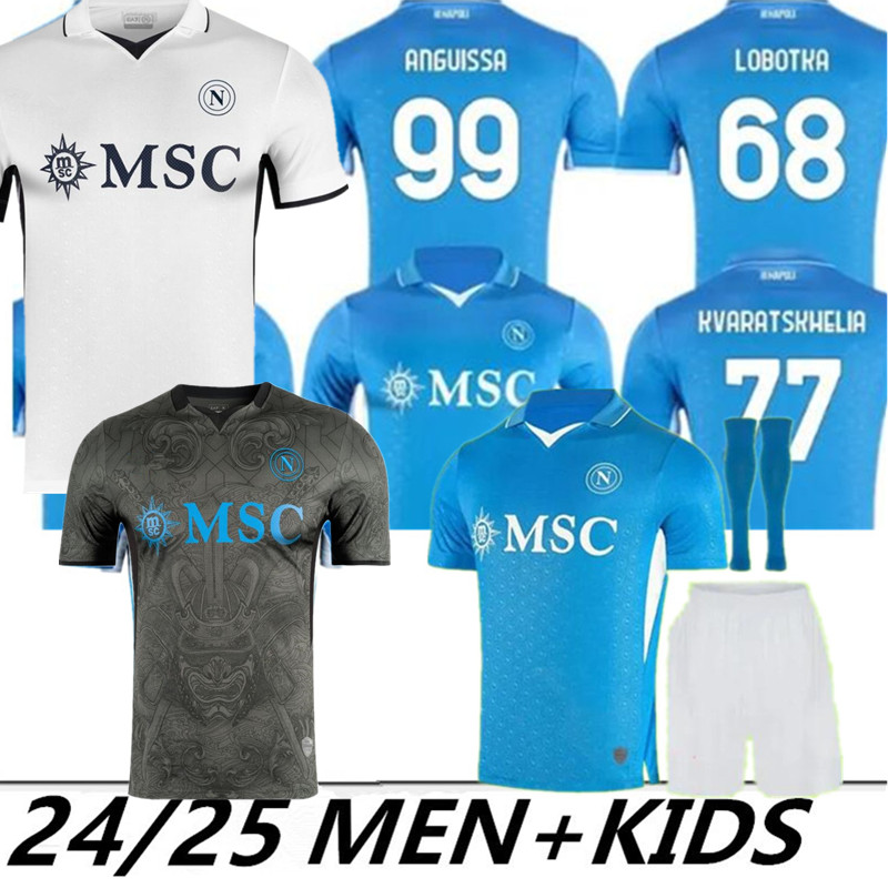 24 25 Napoli Soccer Jerseys Maglia Naples 2025 2024 Kids Men Football Shirt H.Lozano Kvaratskhelia Simeone SSc Napoli Maillots de Foot Maradona O