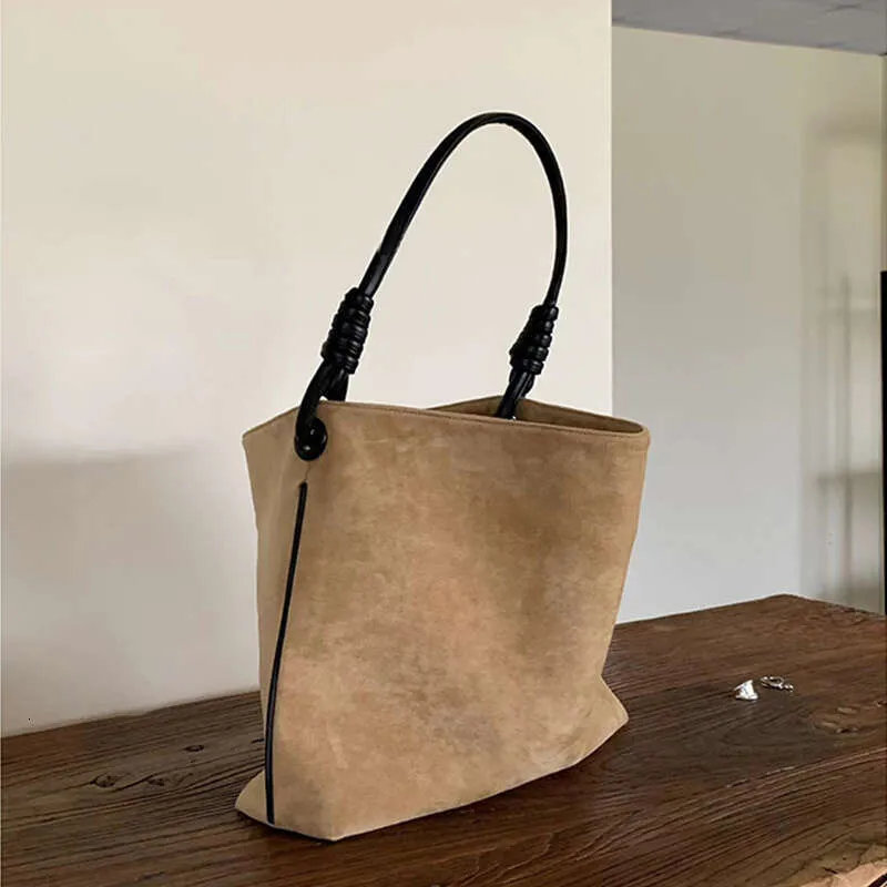 Wholesale Retro Suede for Women Casual Versatile Handle Shoulder Bags Female Commuter Brown Purse Travel Underarm Bag