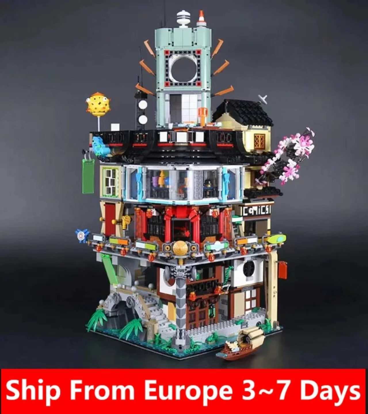 Blocks 61034 06066 4867 pieces of urban building blocks educational childrens Christmas toys and gifts compatible with 70620 06066 31086Y241112FH-image-1030927840