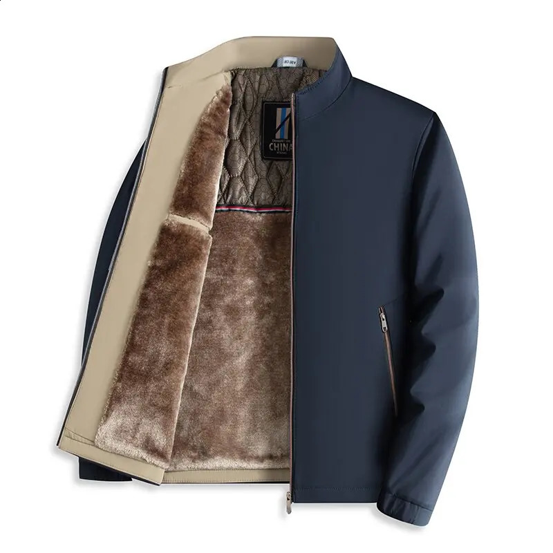Winter Fashion Trend Windproof PlusSize Jacket Mens Casual Relaxed Comfort Plus Fleece Thickened Warm High Quality Coat 241105