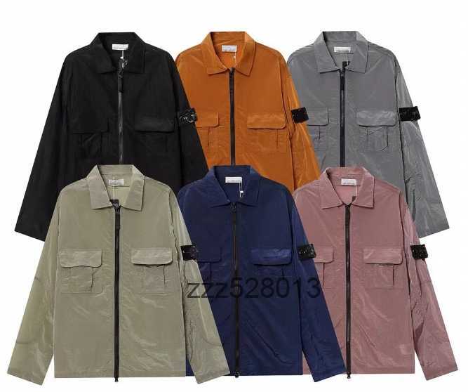 Stones designer jacket island badge compass jacket shirts Water Resistant stones metal coat nylon fishing mountaineering wear designer island Coats mens fashion 