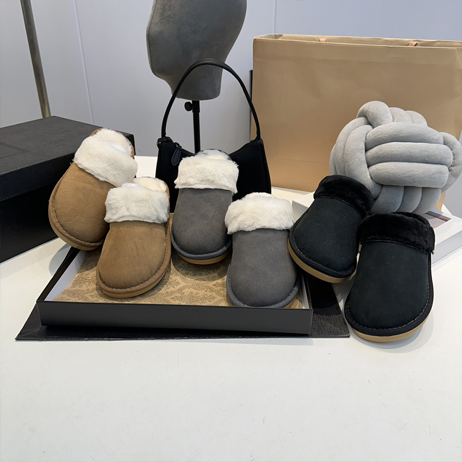 Designer Shoe Designer Fashion Women Letter Round Head Slippers With Simple And Warm Design Classic Winter Lightweight Home luxury Clothing Plush Sh