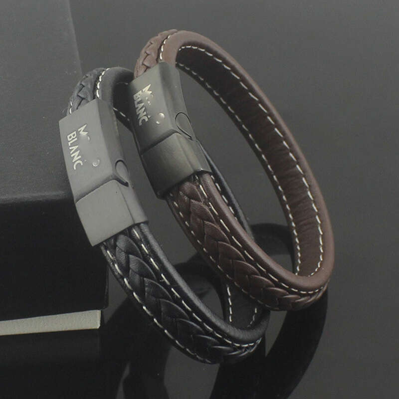 Corde en cuir chaud en cuir pour hommes et femmes avec accessoires tissés à la main haut de gamme Bracelets polyvalents 2025