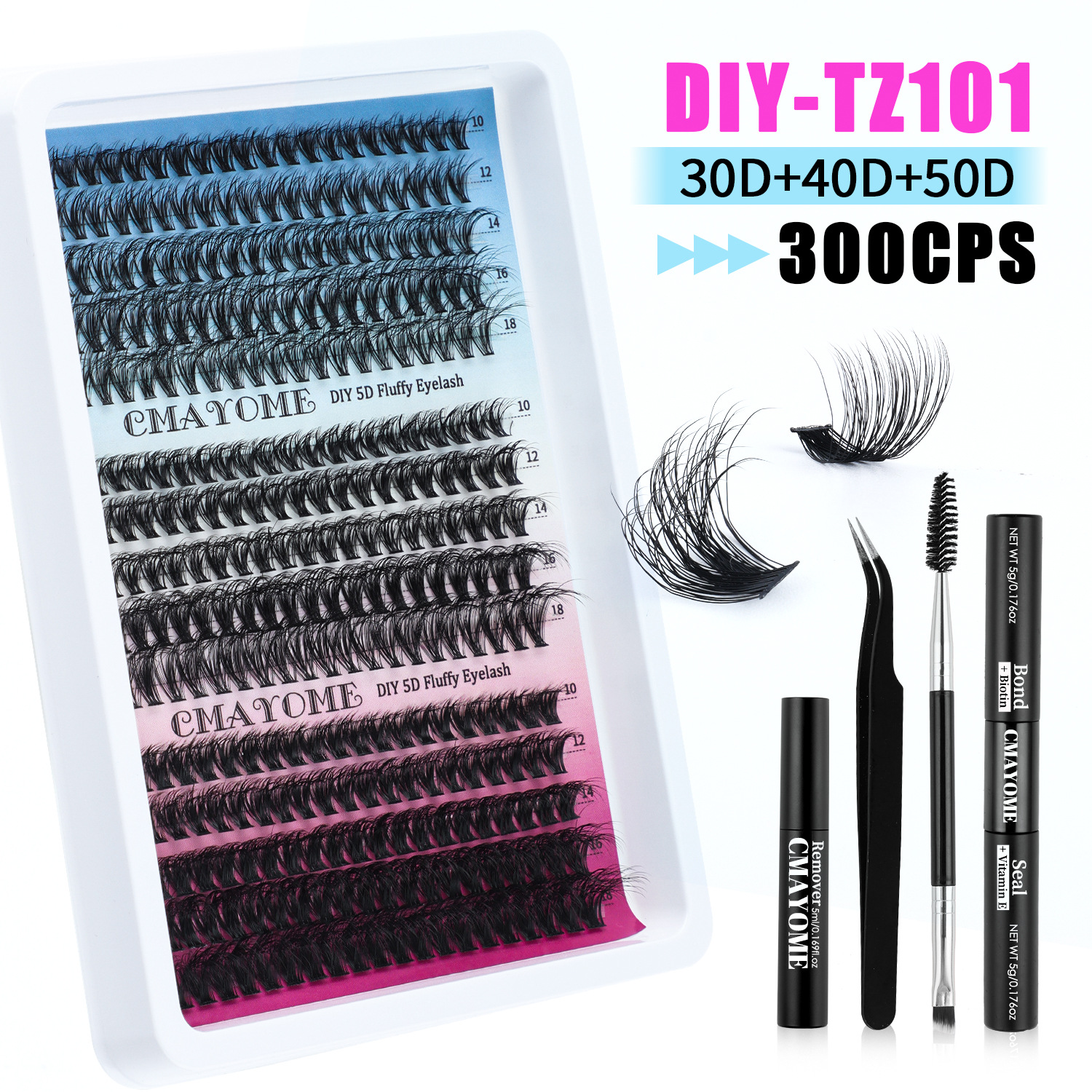 DIY Fake Lashes Cluster Eyelash Extensions Kit Natural Fluffy Individual Eyelashes Thick Curly Cluster Segmented Lashes Beauty Supply-image-1030643853
