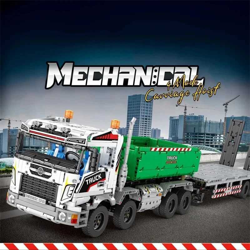 Blocks 2950PCS Truck Crane Vehicle Building Blocks Hook Lifting Truck Car Trailer Tow Model Bricks Toy For Kids Holiday GiftsY241112LXGR-image-1030938703