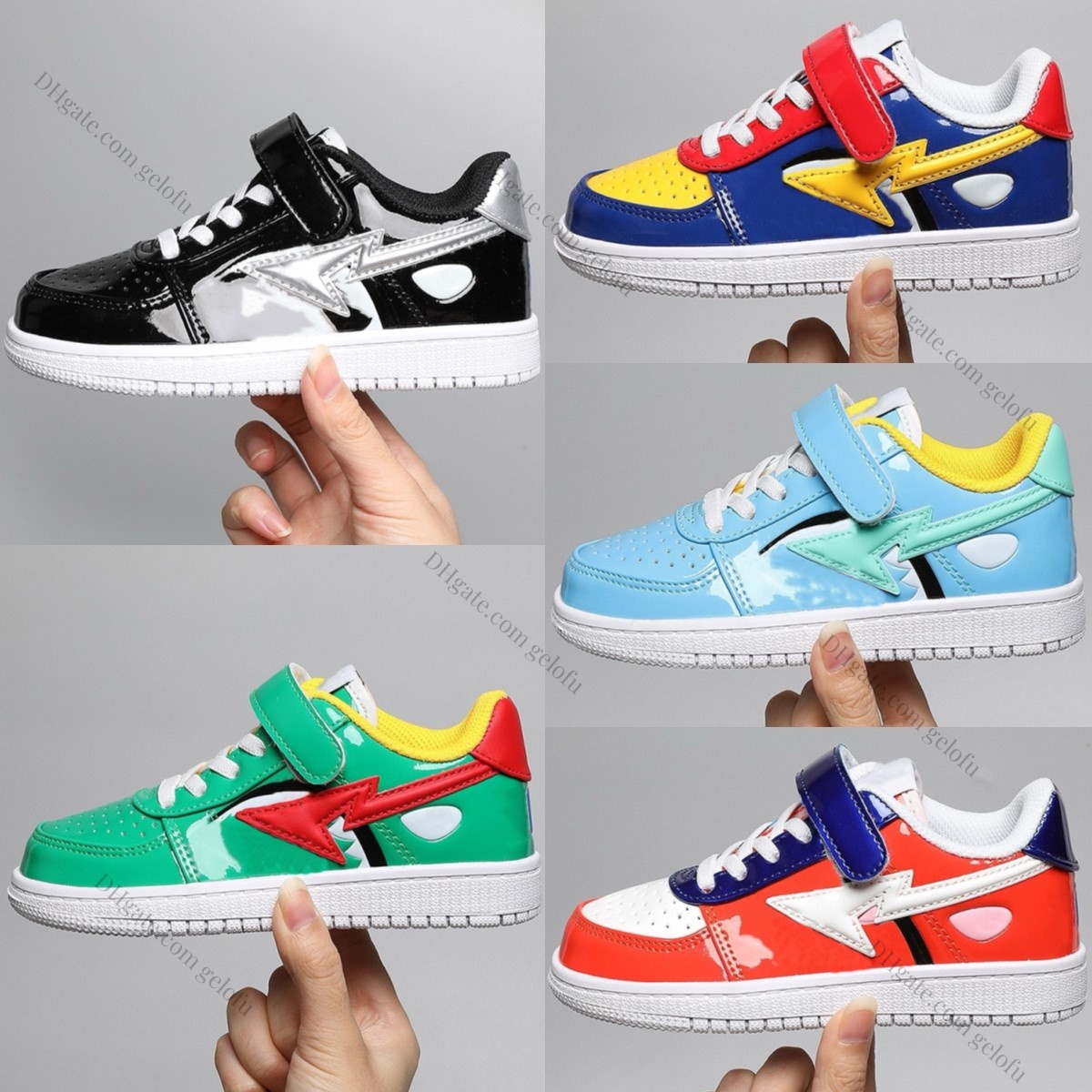 kids Sneakers Running Boys Trainers Toddler Girls Casual Trainers Children Outdoor Sport Shark Sneaker Patent Leather Black White Orange Blue Gre-image-923497120