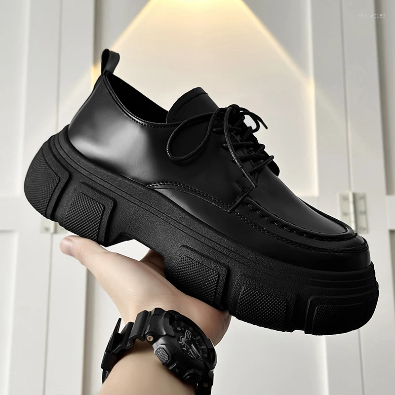 Casual Shoes Original Fashion Mens Height Increasing Sneakers Retro Black Trendy Platform Sports Men Chunky