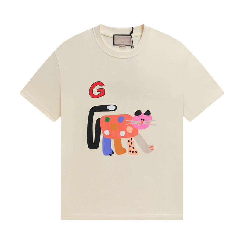 2024 Animal mignon 3d Imprimer des vêtements de créateurs Femmes T-shirt Blanc Blanc Color Coton Casual Loose Sport Summer Automne Tops