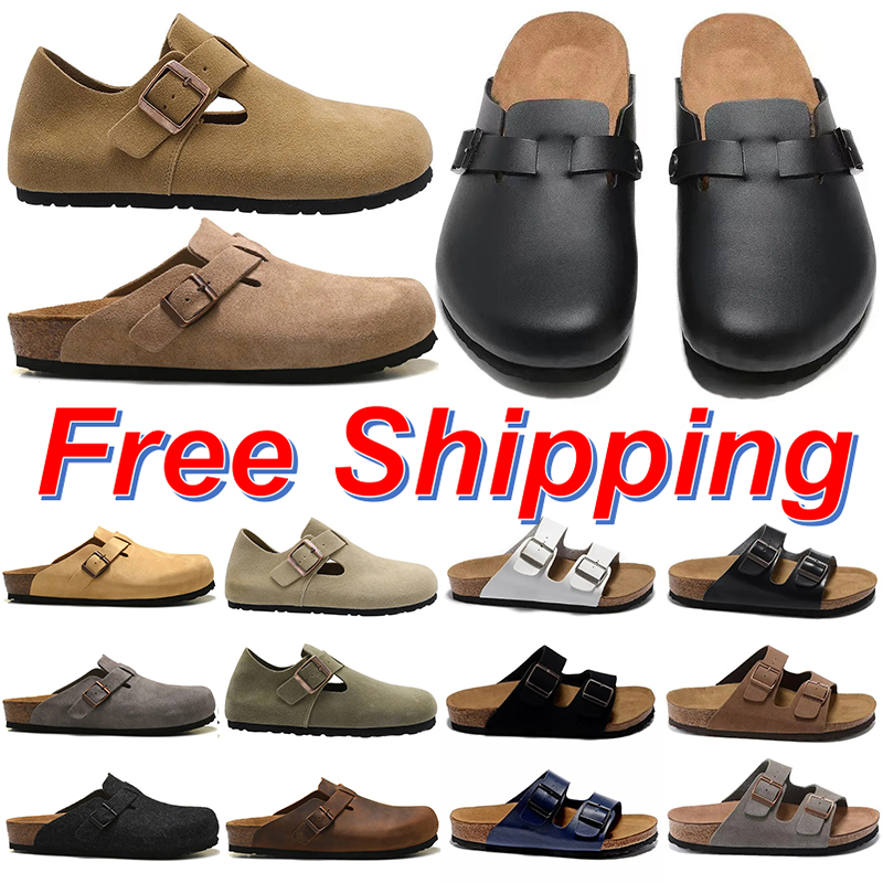 With Box Designer Clogs Slippers Sandals Men Women Cork Flat Slipper Slides Suede Snake Leather Slids Clog Slipper