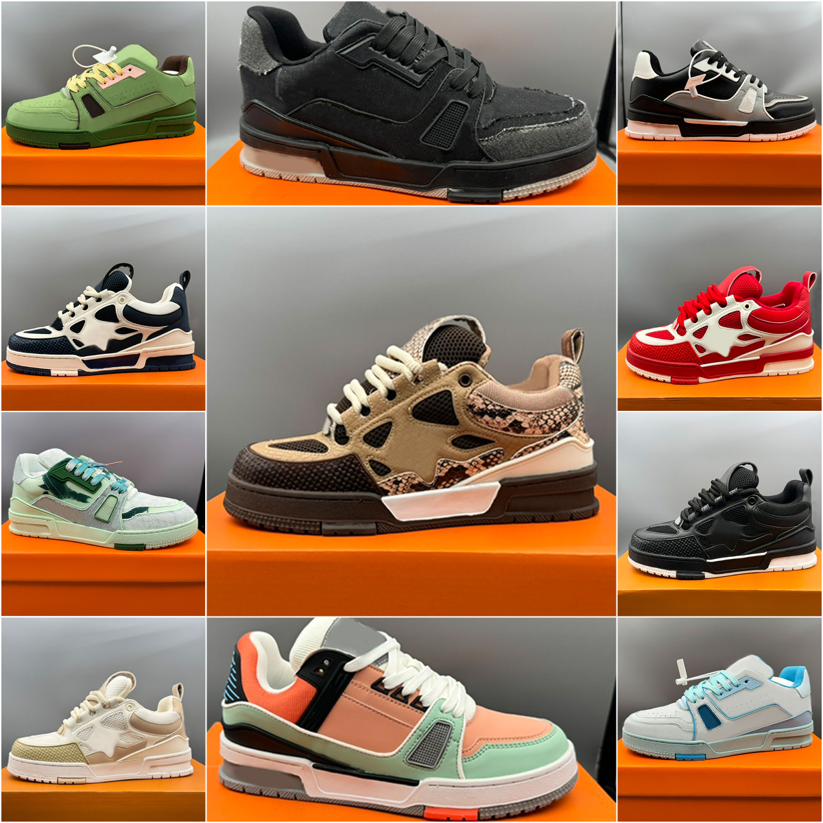 Sneakers de créateurs Skate Chaussures Femmes Chaussures décontractées Men Trainers Platforms Sneakers Casque