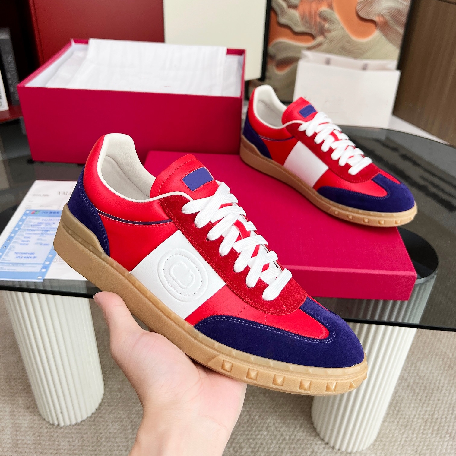 Womens Men upvillage leather Shoe Top Designer sneaker Luxury jogger German Trainer suede Casual Shoe Mirror quality Loafer trainer RunTennis tra