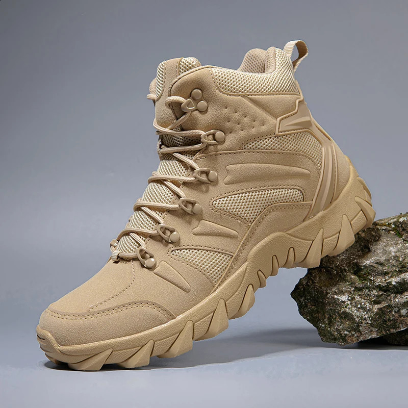 Upgrade tactical combat training mens boots outdoor work camping wear and tear prevention quick response hiking shoes fishing and hunting sports sho