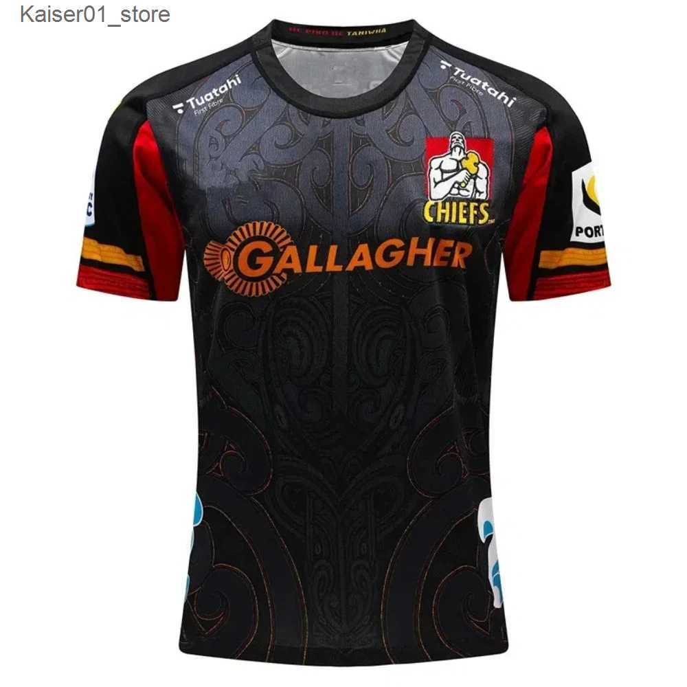 Rugby Jerseys Mens Rugby Jersey T-shirt with Number and Personalized Name Printed Rugby Home Super Chieftain 3D Printed Summer Novelty L240910