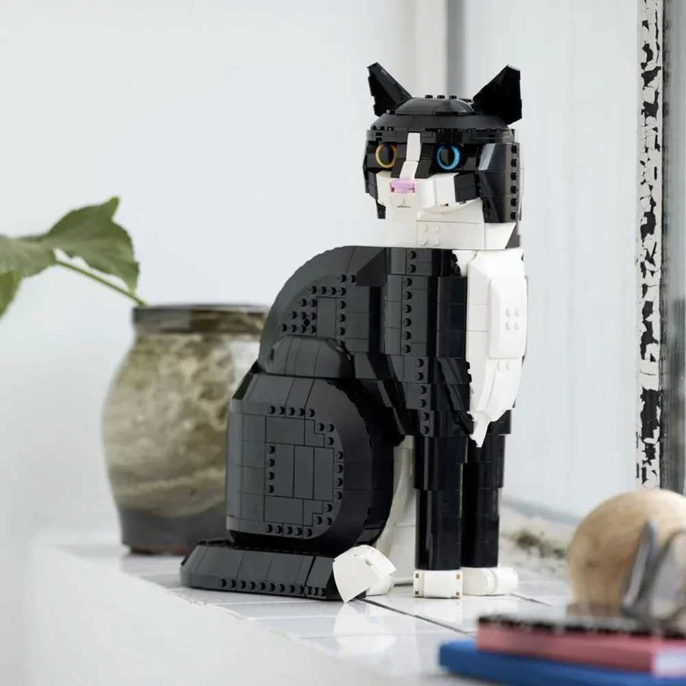 Blocks Ideas Building blocks Set Home Decor Cat Gift for Animal-Lovers Cat GiftsCollectible Model Creative Activity for AdultY2411121YXI-image-1030929288