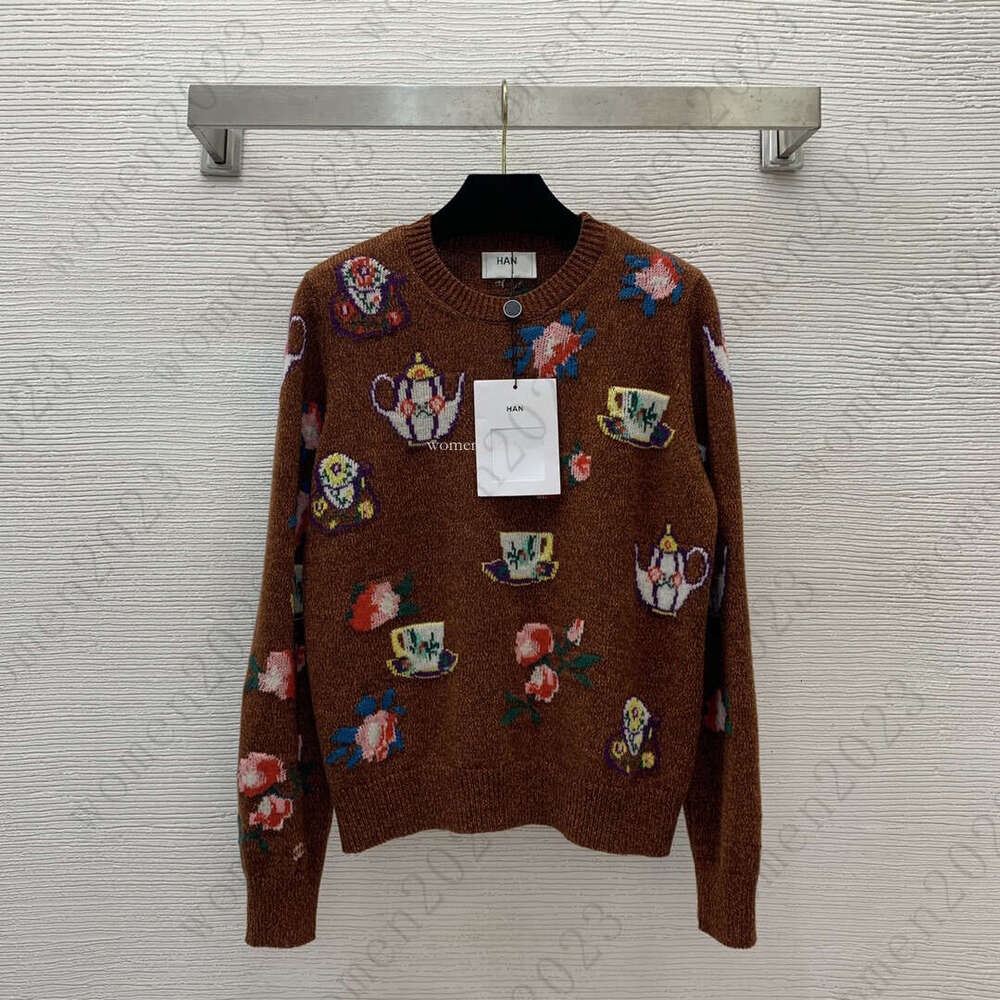 Femmes Tricots Marque pull Designer tricots Mode jacquard logo femmes tricots pull laine fil pull vacances pull en tricot décontracté Oct 31