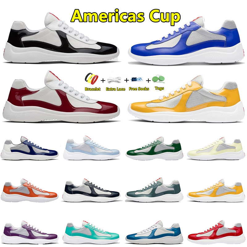 designer Americas Cup Men's Casual Runner Women Sports Low Top Sneakers Shoes Men Rubber Sole Fabric Patent Leather Trainer Jogging Walking Sho