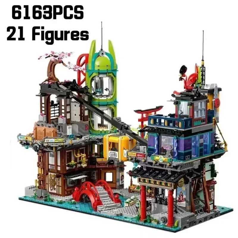 Blocks 6163 pieces in stock DIY 71799 for city market city garden building decoration childrens Christmas giftsY241112Y1B3-image-1030983334