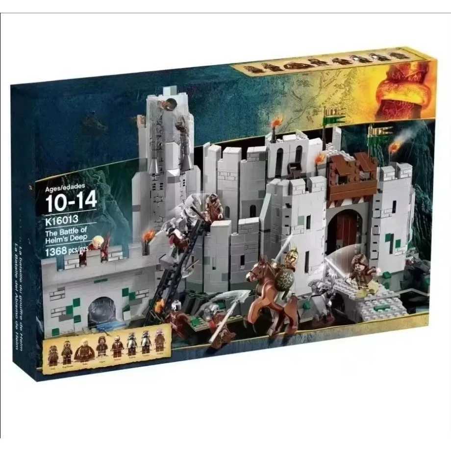 Blocks 1368 pieces of Helms Deep Block Battle assembly in stock suitable for 9474 brick model toys childrens birthday gift setsY241112VTPB-image-1030928173