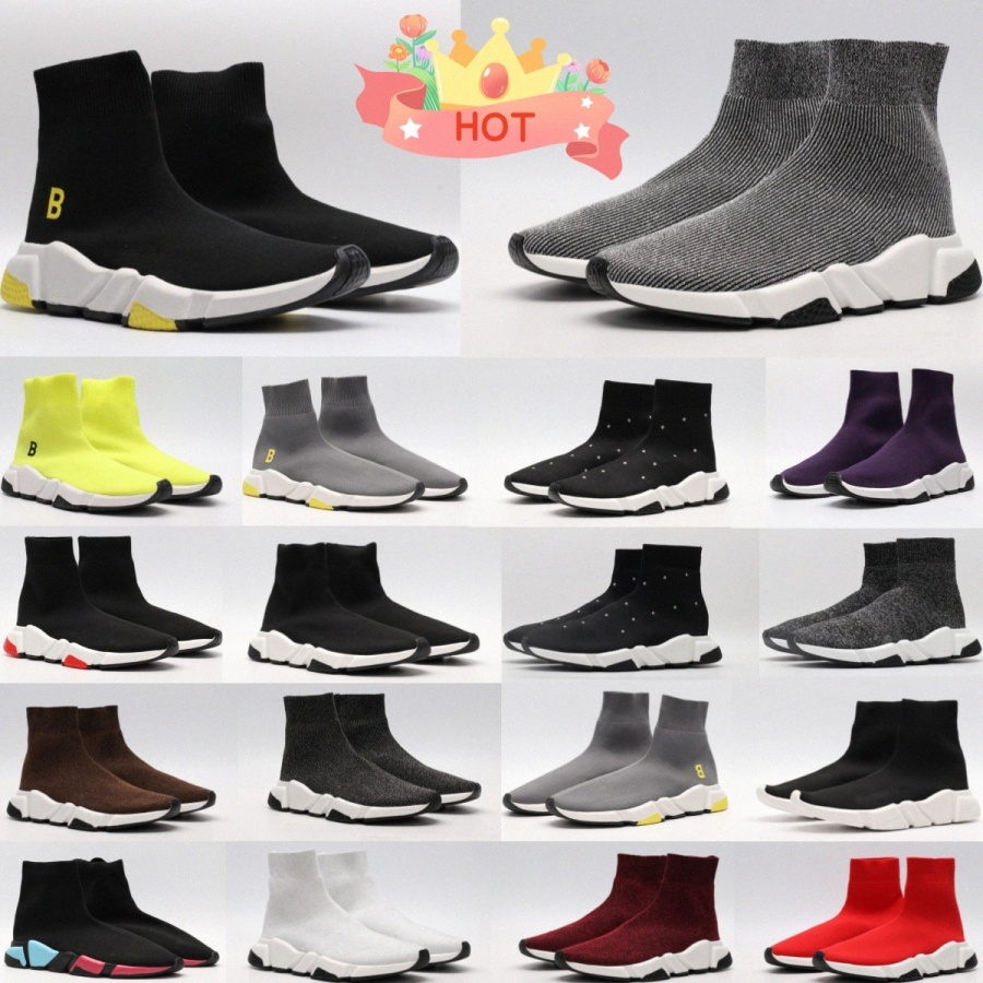 Designer sock shoes men women trainers sneakers speed Triple White Black Red Yellow Light Pink Neon runner flat platform casual shoes sizes 35-46-image-960725009