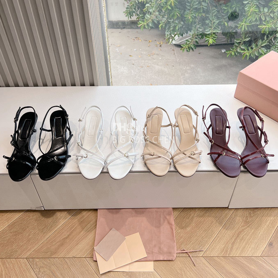 Top quality minimalism Simple fashion Kitten heels sandal Dress shoes open toes with buckle heeled Office shoes Luxury designer Evening shoes Wed