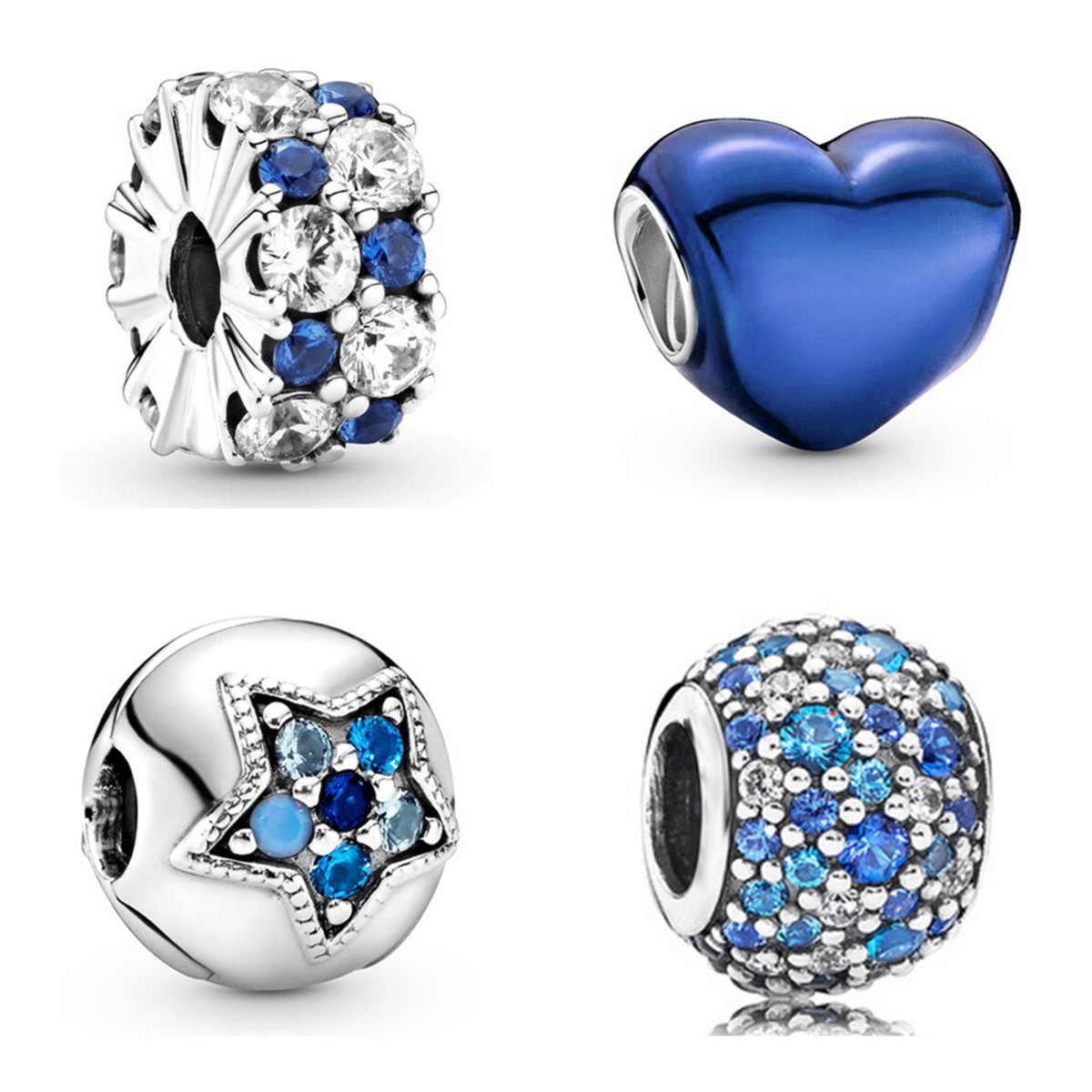 Blue Cosmic Planet Charm Pendant Alloy Diamond Heart Crescent Moon Beads Exquisite Diy Jewelry For Bracelets Necklaces Captivating And Stylish De