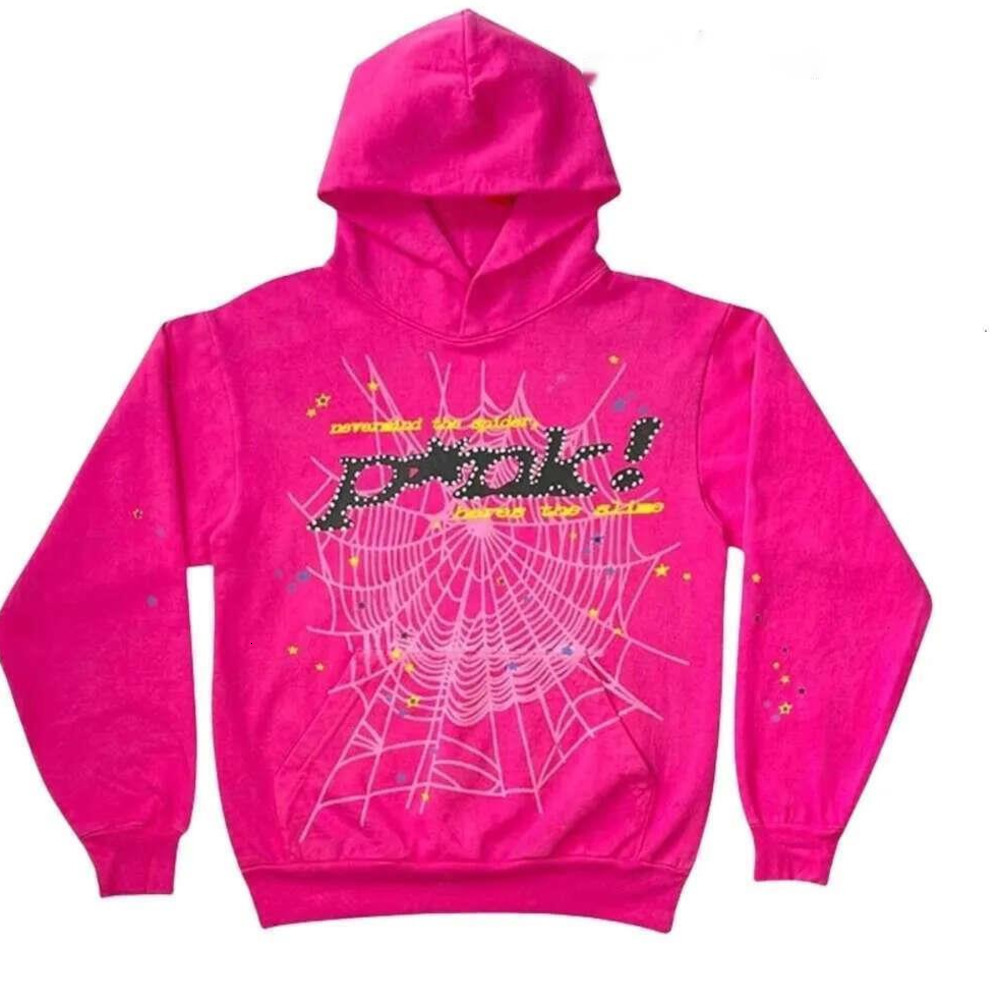 2024 Designer Mens Thug Young Pink Men Women Hoodie Hot Net Sweatshirt Spider Web Graphic Sweatshirts Pullovers Hoody Aab22