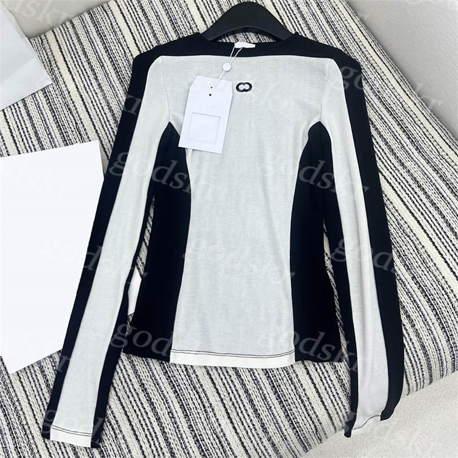 Women Base Shirt Embroidery Slim Long Sleeve Shirt Casual Breathable Blouse Pullover Thin Tees Spring Summer