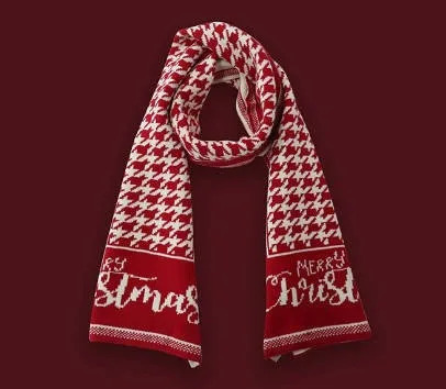 Scarves Winter Knitted Scarf Mens and Womens Reindeer Expo Island Year Theme Grid Letter Printing Scarf Knitted Scarf 241107