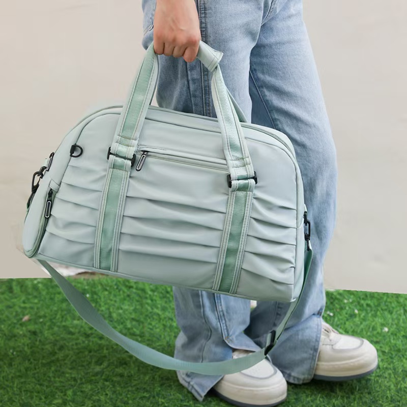 Fashionable pleated fitness bag, dry wet separation, anti splash water, hand-held yoga swimming bag, short distance travel bag