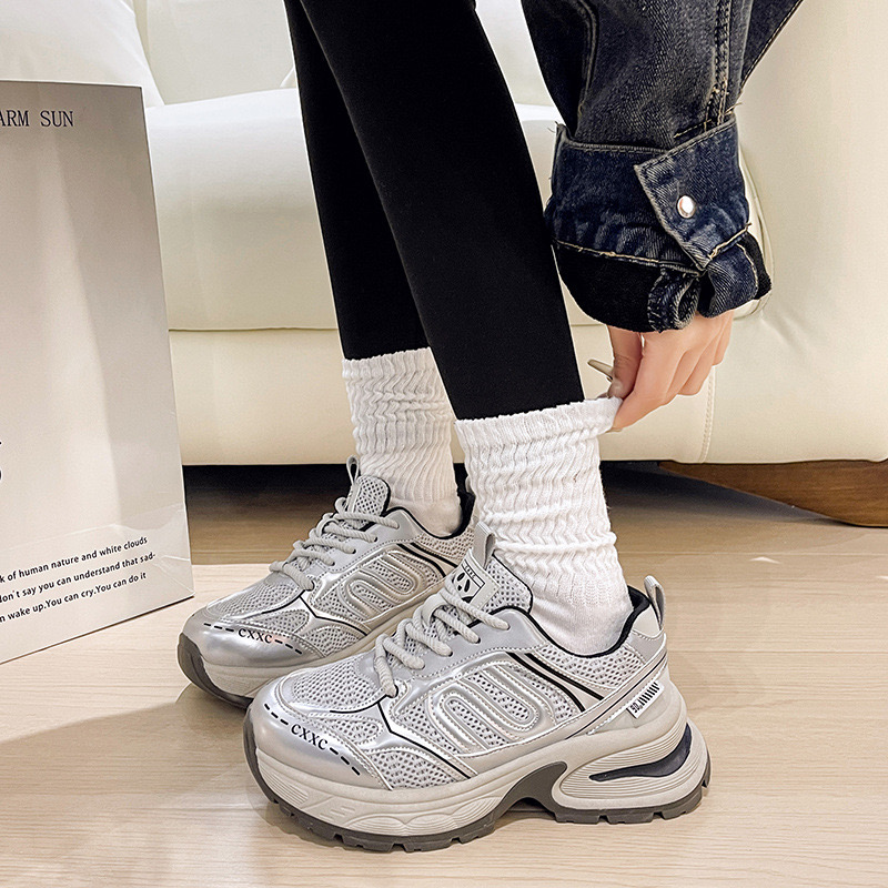 siery New Punk men Style Lace-up Heel Height 6CM Platform Shoes Gothic Ankle Rock Boots Metal Decor Woman Sneakers
