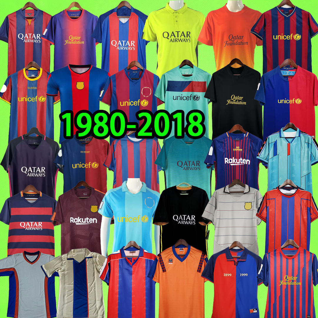 BaRca Retro Soccer Jerseys Mens Ronaldo RONALDINHO A.INIESTA MARADONA MEssiS 80 91 92 95 96 97 98 99 00 01 02 03 04 05 06 07 08 09 10 11 12 13 14 15 16 17 18 vintage football shirt 