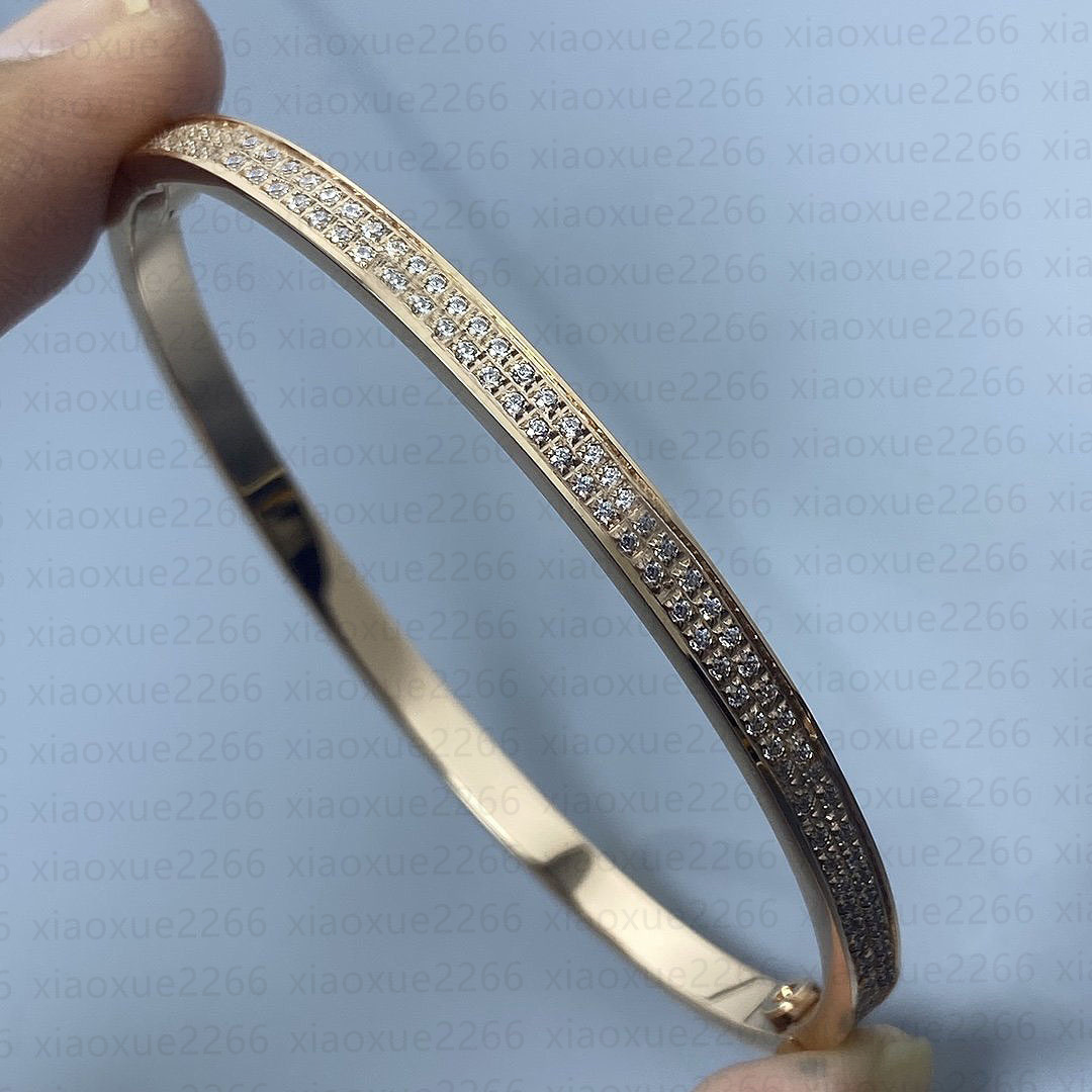 top quality 4cm narrow bracelet men 18k gold-plated luxury bracelet couple bracelet women designer micro inlaid diamond exquisite bracelet size 1