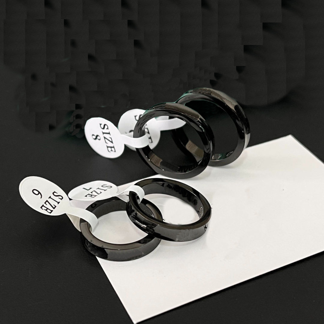 Cluster Rings Jewelry Black Ring Women Love Wedding Supplies Stainless Steel Gemstones Ring Fine Finger Rings
