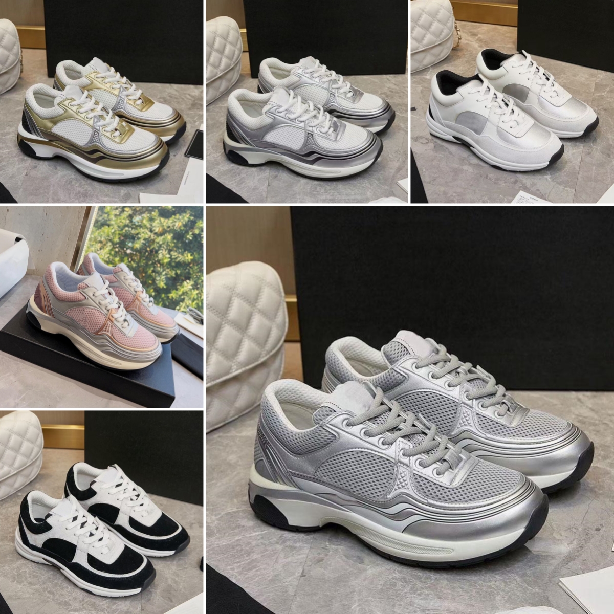 Chaussures de créateurs baskets pour femmes chaussures de mode formers entraîneurs en cuir vintage nylon tissu en daim luxe extérieur classique n