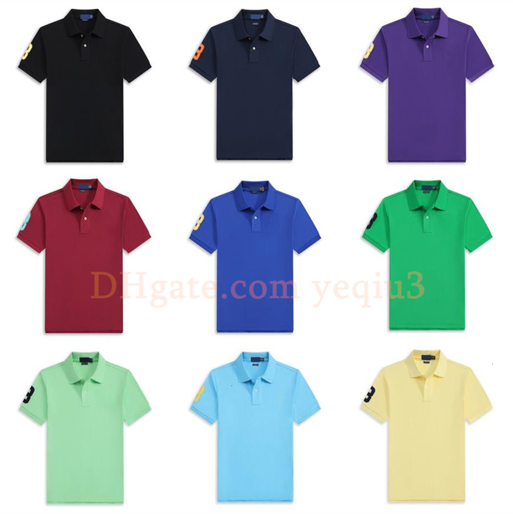 Hommes t-shirts Big Horse brodés Modèles T-shirts de revers décontractés