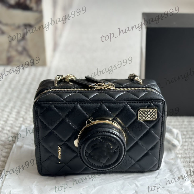 24Ss Womens Luxury Designer Brand Camera Vanity Box Bags With Mirror Letter Badge Large Capacity Makeup Cosmetic Case Classic Diamond Lattice Pur-image-960917526