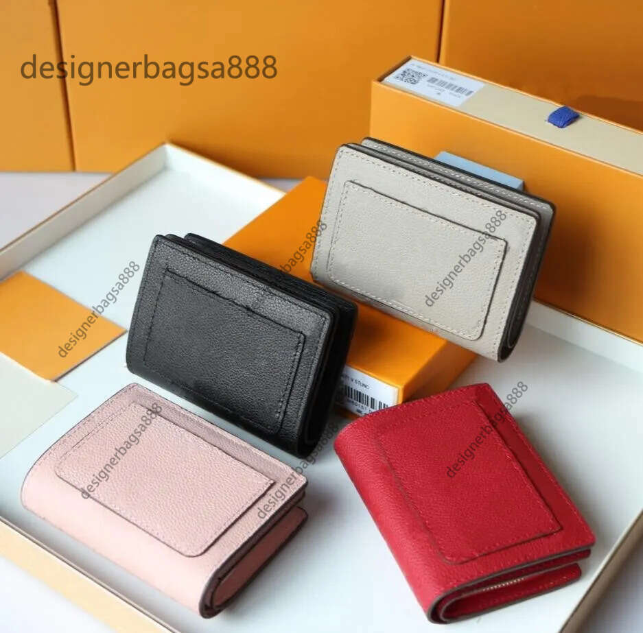 Designer Womens Le cuir court court compact Zippy Coin Purse Spred Carte de crédit Zipped Portefeuille porte-clés Portefeuilles pour hommes femme