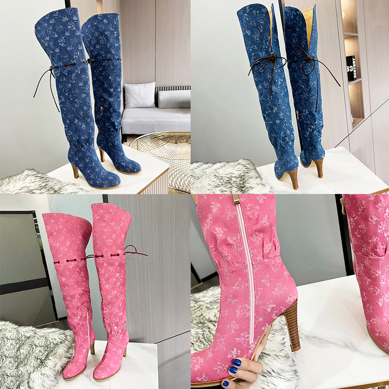 Avec des bottes de concepteur de boîte Femmes sur les bottes du genou Boot de la cheville Hiver STRATS ALIMENTABLES COMBA