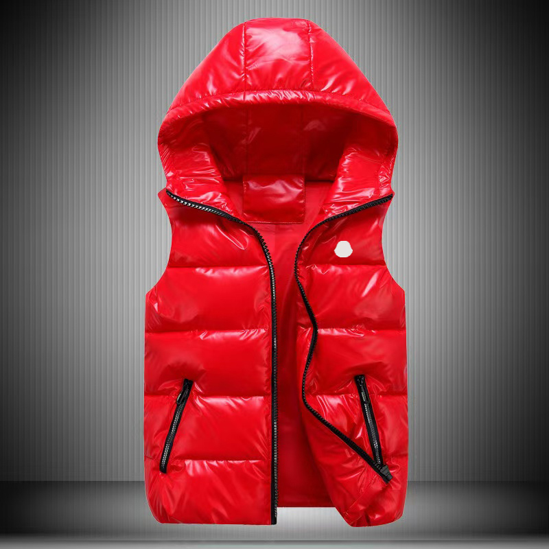 Doudoune sans manches hiver unisexe, veste à capuche avec broderie classique Pingouin, épaisse, chaude, mode décontractée, veste rembourrée sans