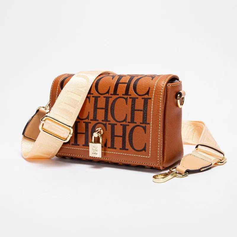Ch Fashion Design 2024 New Solid Color Printed Head Bag Model Metal Accessories Buckle Womens Shoulder Bag Luxury Brand X241107