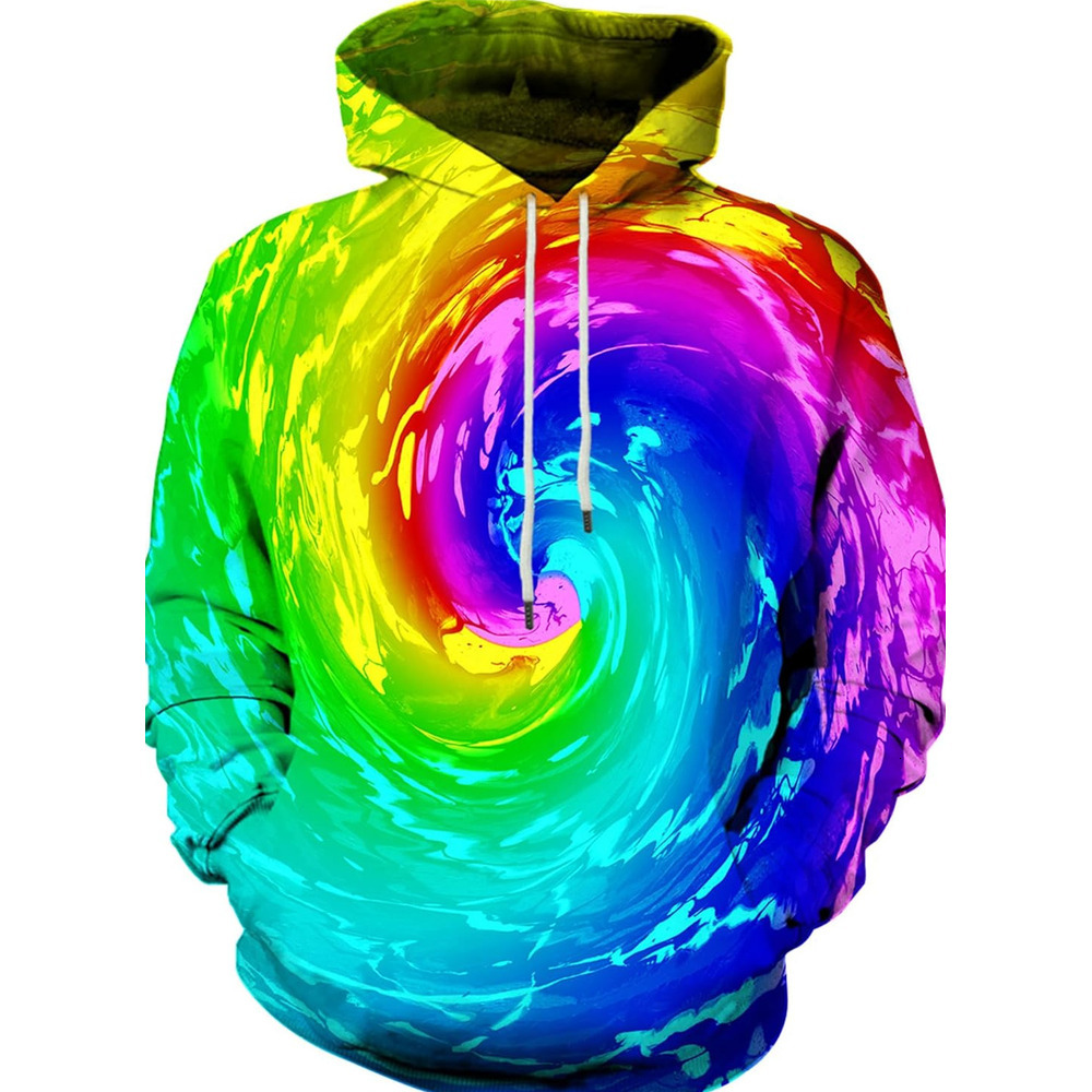 Hoodie for Mens Womens Unisex 3D Printed Hooded Sweatshirt Casual Pullover Hoodie with Big Pockets Graphic Fashionable colorful thread pattern