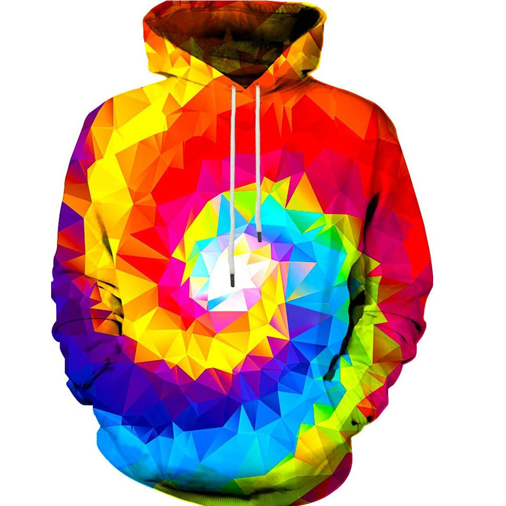 Hoodie for Mens Womens Unisex Graphic Print Hoodies 3D Colorful Novelty Design Long Sleeve Sweaters with Pocket Graphic Cool vortex pattern