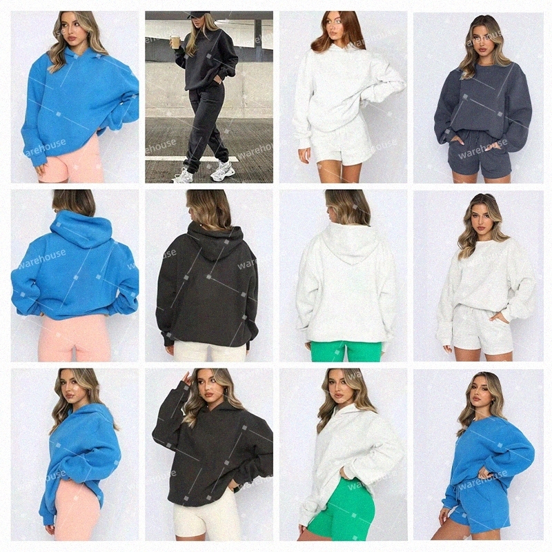 Femmes de survêtement blancs de concepteur à sweats à capuche lâches avec pantalon de survêtement Sweat à sweat décontracté de deux pièces en 2 p