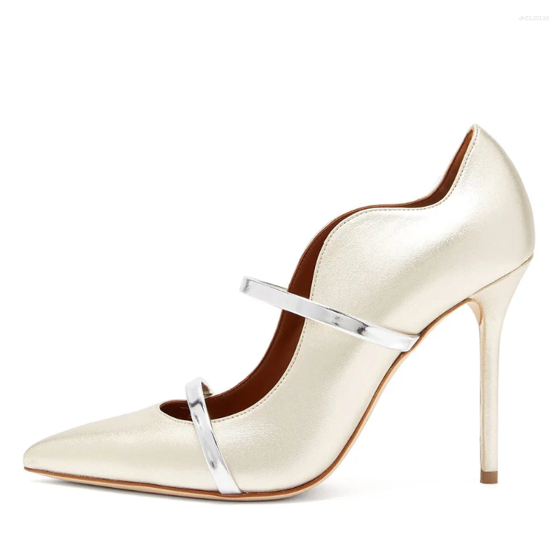 Chaussures habillées Arrivée pointues orteils minces talons hauts femmes luxe Mary Janes Banquet de mode sexy pompes sandalias mujer taille 34-46