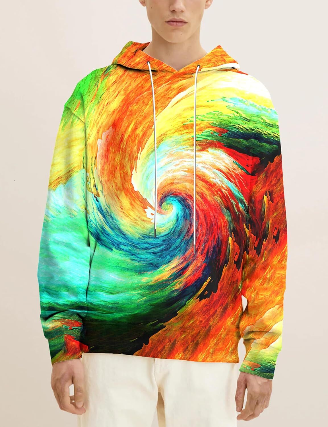 Hoodie for Mens Unisex Mens and Womens Novelty Hoodies 3D Fashion Digital Print Pullover Hooded Sweatshirts with Pockets Graphic Trendy multi-col