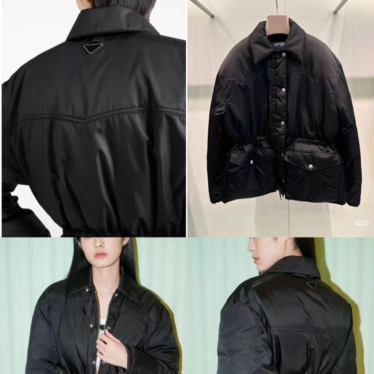 Designer Women Designer Down Jacket Latest Hooded Jacket Parkas Metallic Inverted Triangle Waisted Breadsuit Asian Size S-L