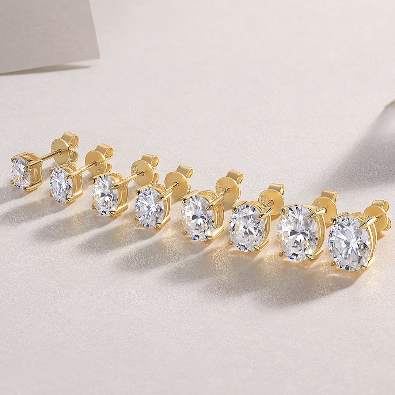 Unisex Fashion Earings Yellow Gold Plated Flashiing VVS Moissnaite Diamond Studs Earrings for Men Women for Party Wedding Jewelry Nice Gift
