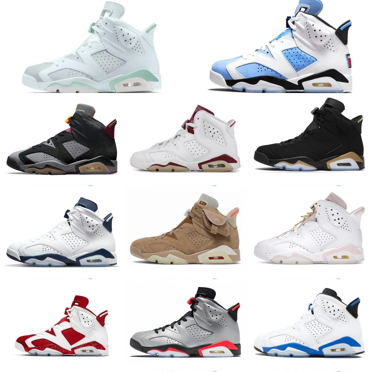 UNC 6 6s Basketball Shoes Red Oreo Bordeaux carmine Cactus british khaki reflect silver Men trainers Mens Outdoor Sports Sneakers with box